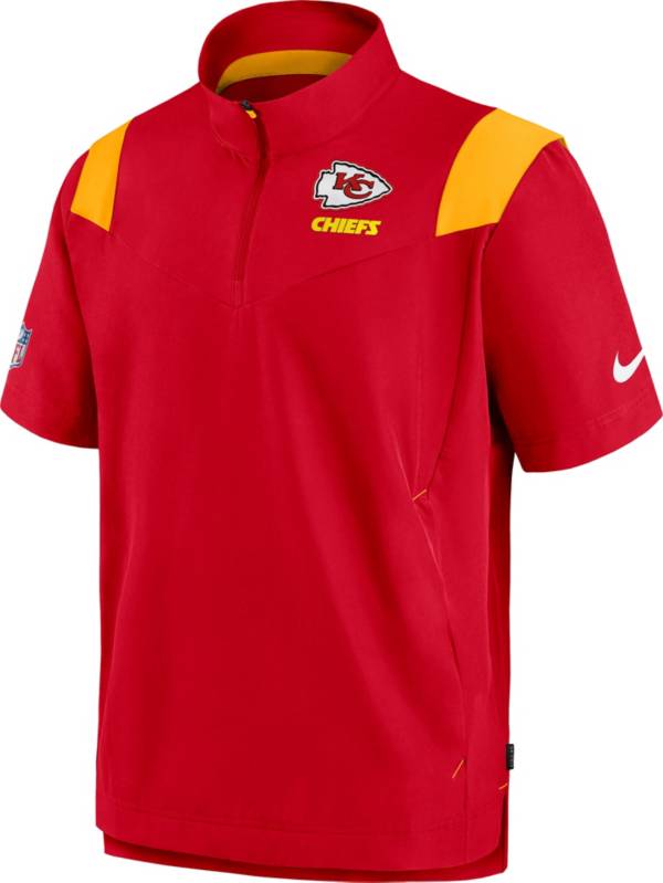 Nike Men's Kansas City Chiefs Sideline Coaches Short Sleeve Red Jacket