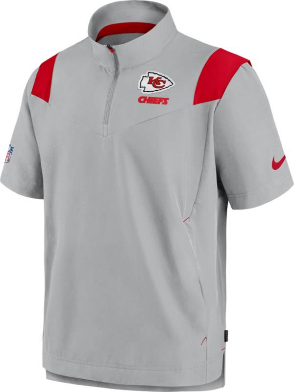 Nike Men's Kansas City Chiefs Sideline Coaches Short Sleeve Grey Jacket