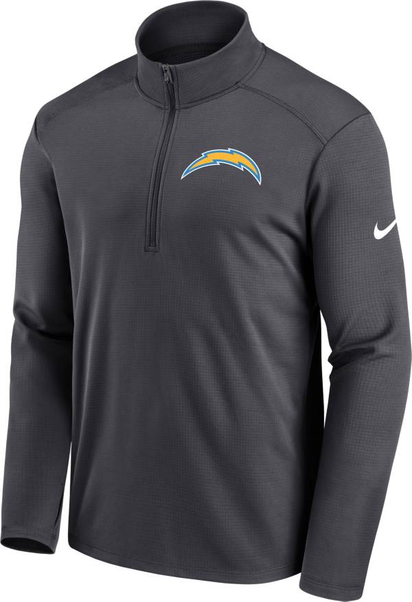 Nike Men's Los Angeles Chargers Logo Pacer Anthracite Half-Zip Pullover product image