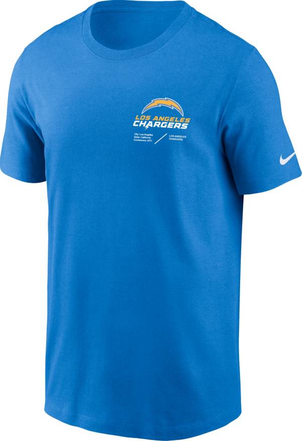 Nike Men's Los Angeles Chargers Sideline Team Issue Blue T-Shirt