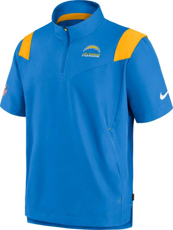 Nike Men's Los Angeles Chargers Sideline Coaches Short Sleeve Blue Jacket