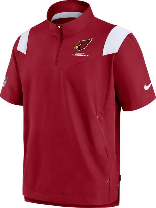 Nike Men's Arizona Cardinals Sideline Coaches Short Sleeve Red Jacket