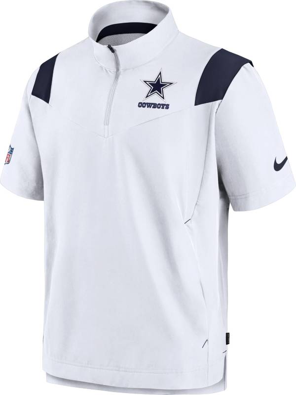 Nike Men's Dallas Cowboys Sideline Coaches Short Sleeve White Jacket