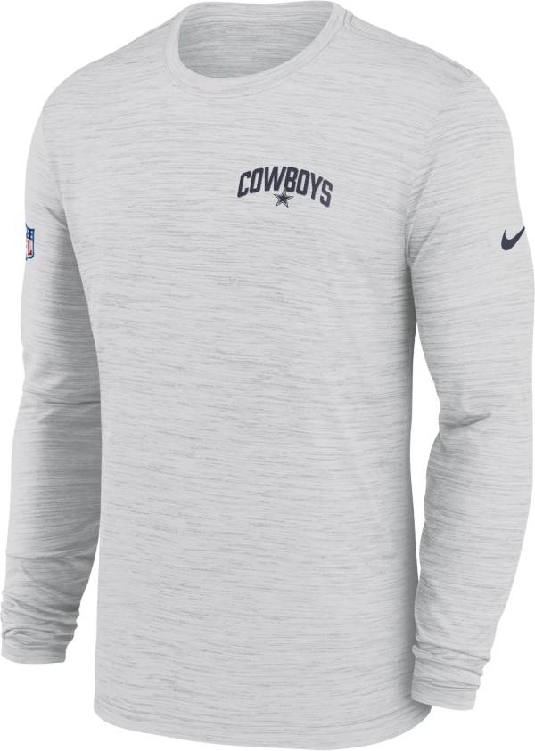 Nike Men's Dallas Cowboys Sideline Legend Velocity White Long Sleeve T-Shirt