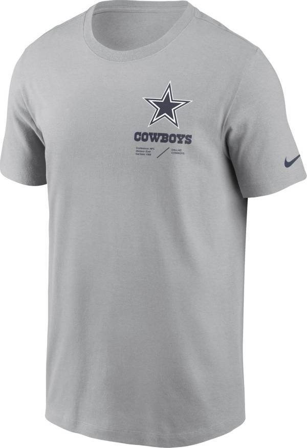 Nike Men's Dallas Cowboys Sideline Dri-FIT Team Issue Long Sleeve Grey T-Shirt