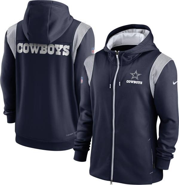 Nike Men's Dallas Cowboys Sideline Therma-FIT Full-Zip Navy Hoodie product image