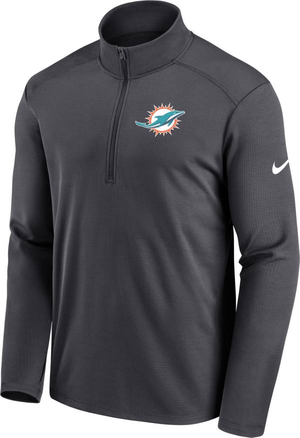 Nike Men's Miami Dolphins Logo Pacer Anthracite Half-Zip Pullover ...