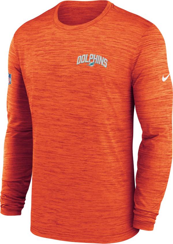 Nike Men's Miami Dolphins Sideline Legend Velocity Orange Long Sleeve T-Shirt