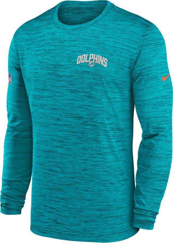 Nike Men's Miami Dolphins Sideline Legend Velocity Long Sleeve Aqua T-Shirt