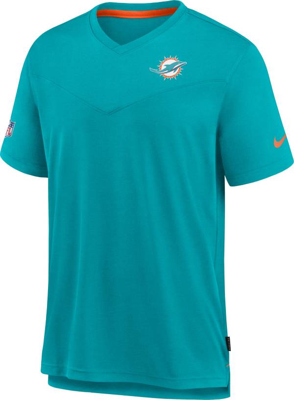 Nike Men's Miami Dolphins Sideline Coaches Aqua T-Shirt