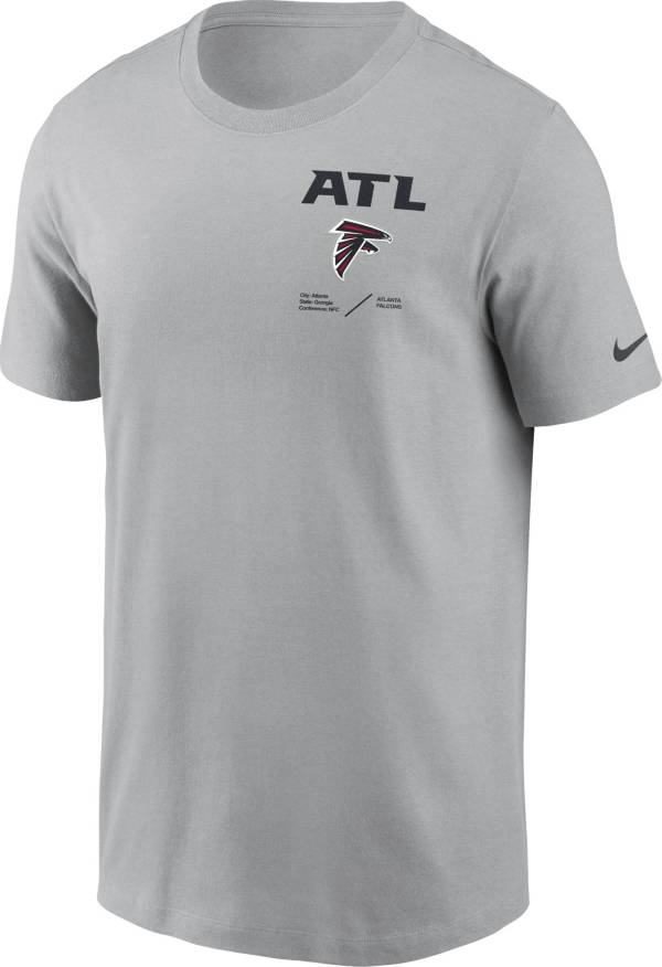 Nike Men's Atlanta Falcons Sideline Team Issue Silver T-Shirt