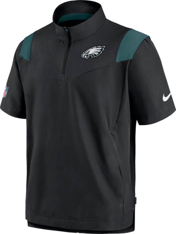 Nike Men's Philadelphia Eagles Sideline Coaches Short Sleeve Black Jacket