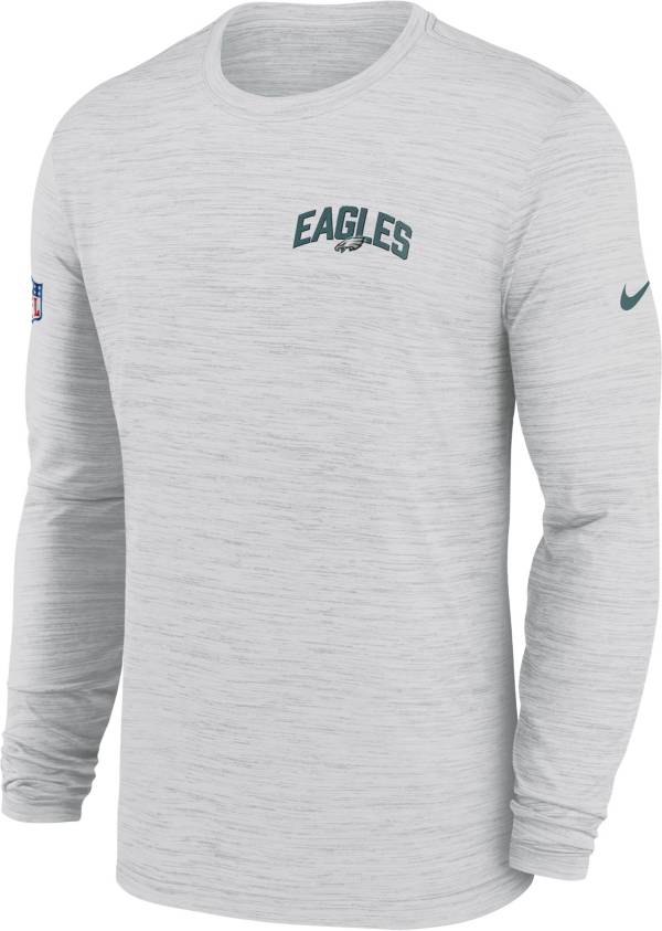 Nike Men's Philadelphia Eagles Sideline Legend Velocity White Long Sleeve T-Shirt