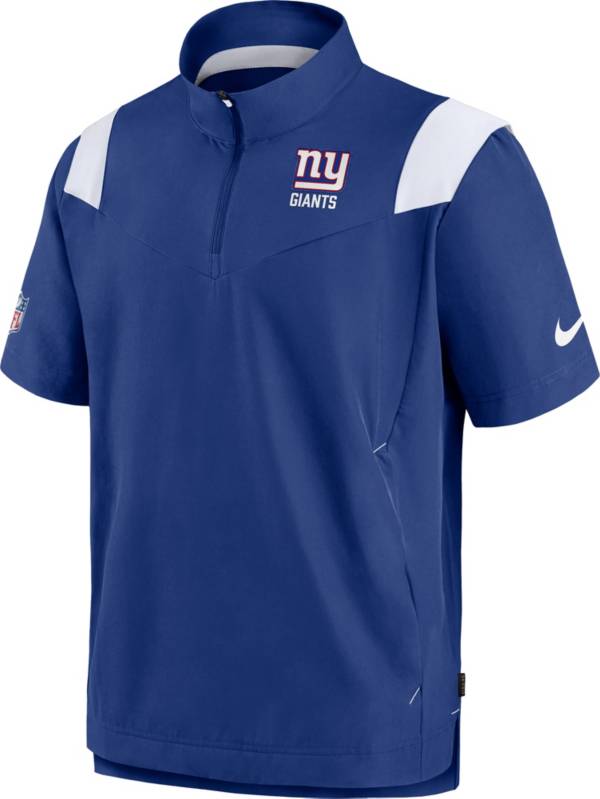 Nike Men's New York Giants Sideline Coaches Short Sleeve Royal Jacket