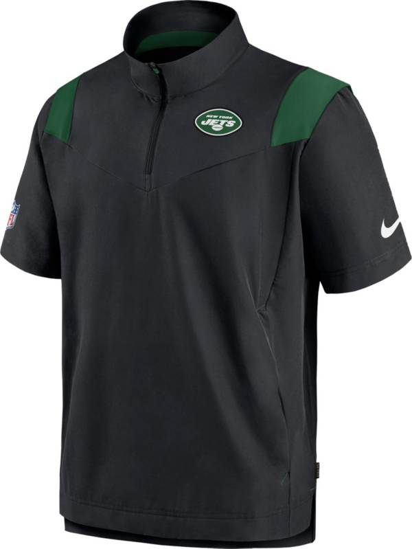 Nike Men's New York Jets Sideline Coaches Short Sleeve Black Jacket