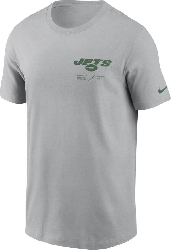 Nike Men's New York Jets Sideline Team Issue Silver T-Shirt