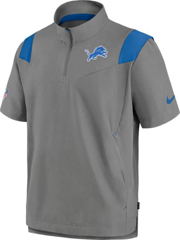 Nike Men's Detroit Lions Sideline Coaches Short Sleeve Grey Jacket