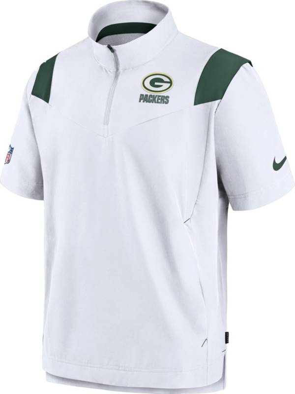 Nike Men's Green Bay Packers Sideline Coaches Short Sleeve White Jacket