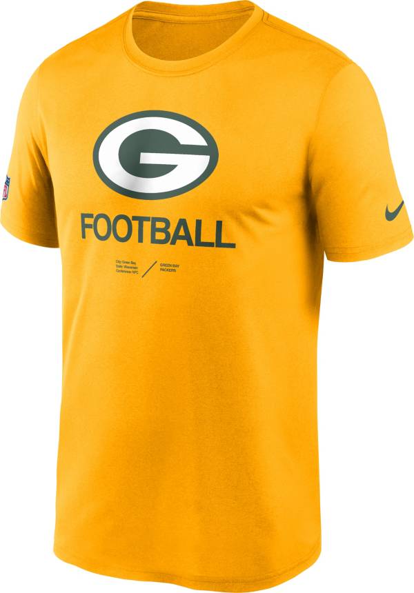 Nike Men's Green Bay Packers Sideline Legend Gold T-Shirt