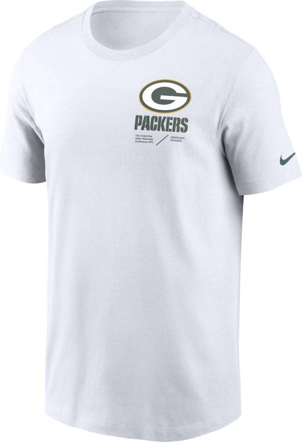 Nike Men's Green Bay Packers Sideline Team Issue White T-Shirt