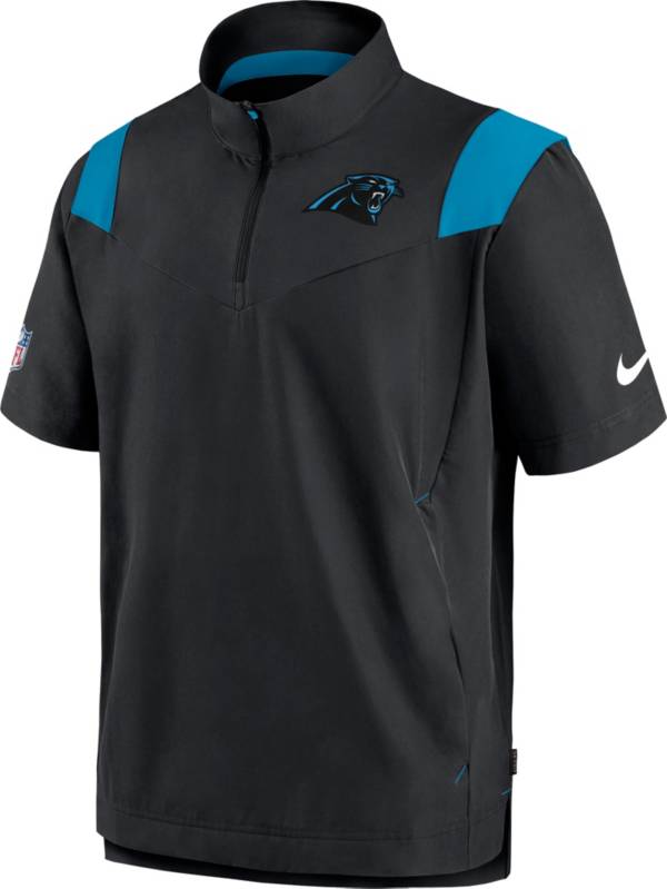 Nike Men's Carolina Panthers Sideline Coaches Short Sleeve Black Jacket