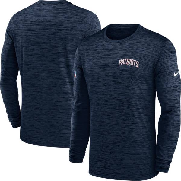 Nike Men's New England Patriots Sideline Legend Velocity Navy Long Sleeve T-Shirt