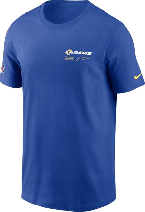 Nike Men's Los Angeles Rams Sideline Team Issue Royal T-Shirt