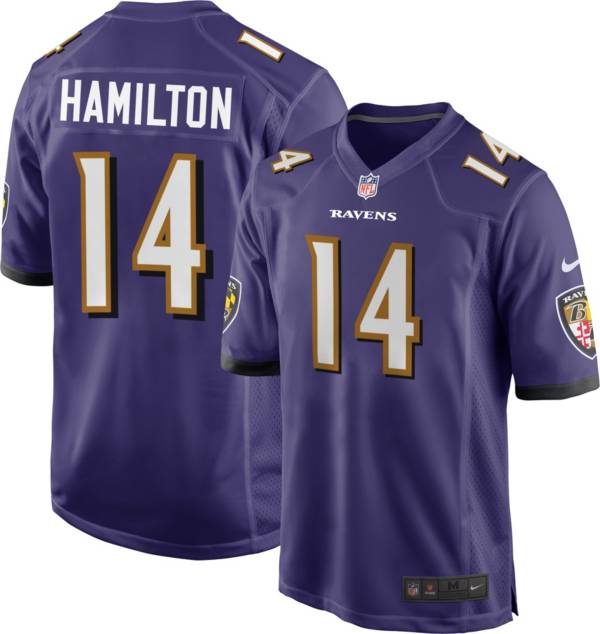 Nike Men's Baltimore Ravens Kyle Hamilton #14 Purple Game Jersey