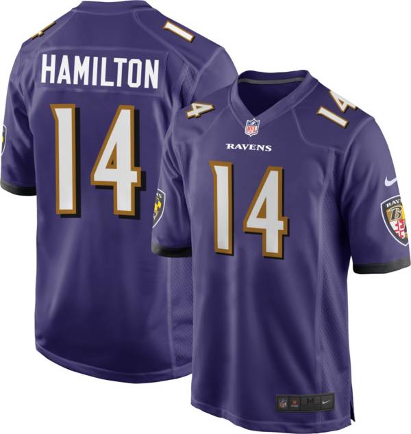 Nike Men's Baltimore Ravens Kyle Hamilton #14 Purple Game Jersey product image