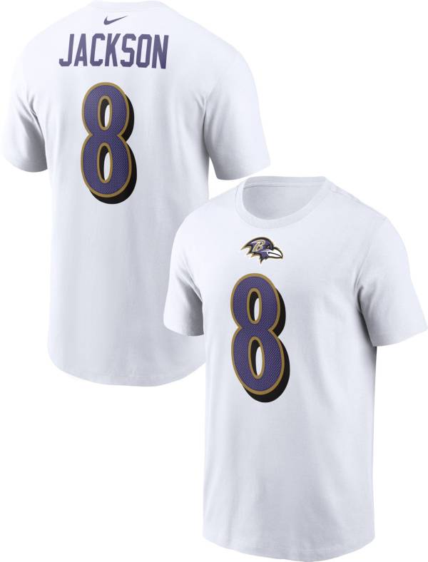 Nike Men's Baltimore Ravens Lamar Jackson #8 White T-Shirt product image