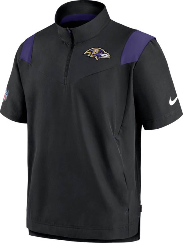 Nike Men's Baltimore Ravens Sideline Coaches Short Sleeve Black Jacket