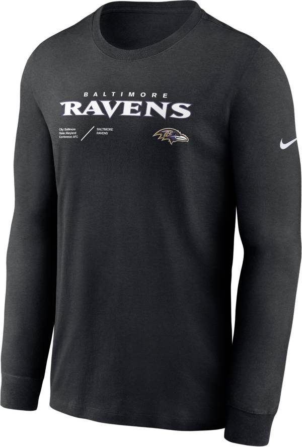 Nike Men's Baltimore Ravens Sideline Dri-FIT Team Issue Long Sleeve Black T-Shirt