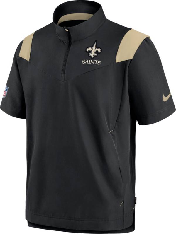 Nike Men's New Orleans Saints Sideline Coaches Short Sleeve Black Jacket