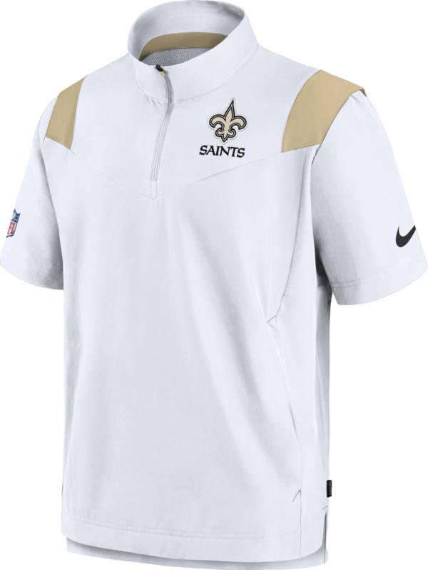 Nike Men's New Orleans Saints Sideline Coaches Short Sleeve White Jacket