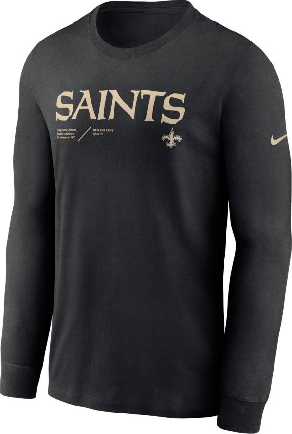 Nike Men's New Orleans Saints Sideline Dri-FIT Team Issue Long Sleeve Black T-Shirt