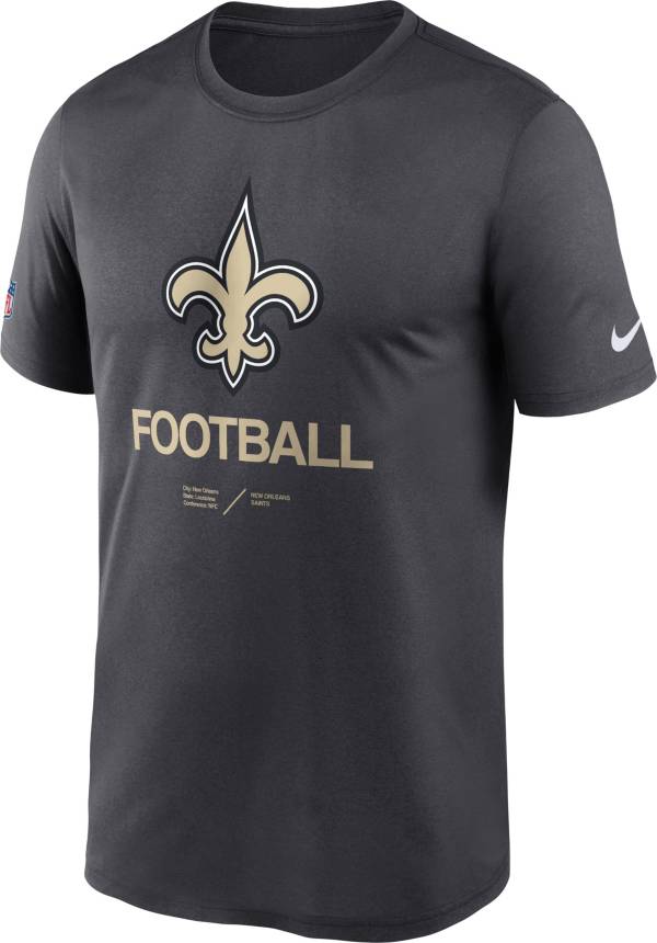 Nike Men's New Orleans Saints Sideline Legend Anthracite T-Shirt