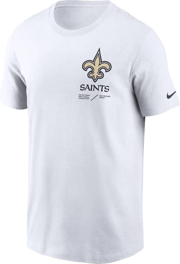Nike Men's New Orleans Saints Sideline Team Issue White T-Shirt