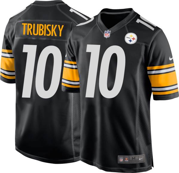 Nike Men's Pittsburgh Steelers Mitchell Trubisky #10 Black Game Jersey product image