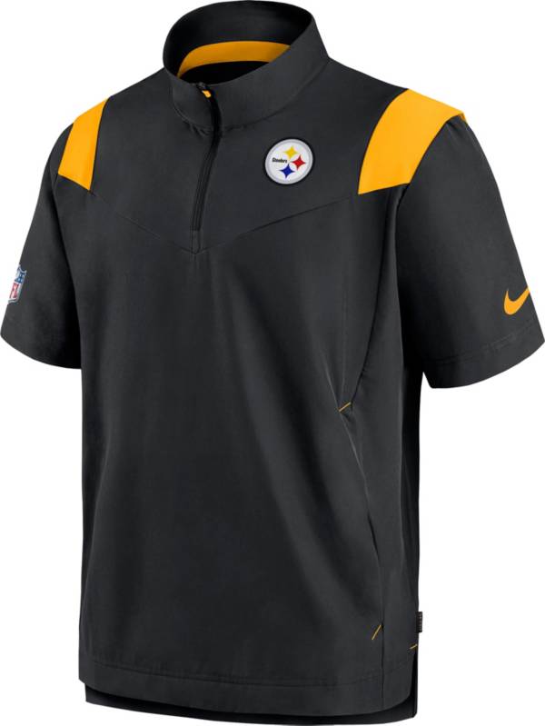 Nike Men's Pittsburgh Steelers Sideline Coaches Short Sleeve Black Jacket