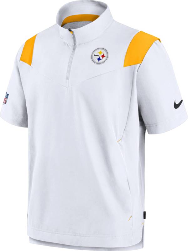 Nike Men's Pittsburgh Steelers Sideline Coaches Short Sleeve White Jacket