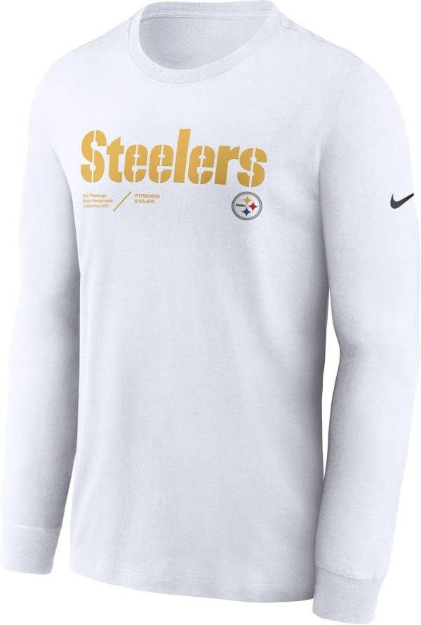 Nike Men's Pittsburgh Steelers Sideline Dri-FIT Team Issue Long Sleeve White T-Shirt product image