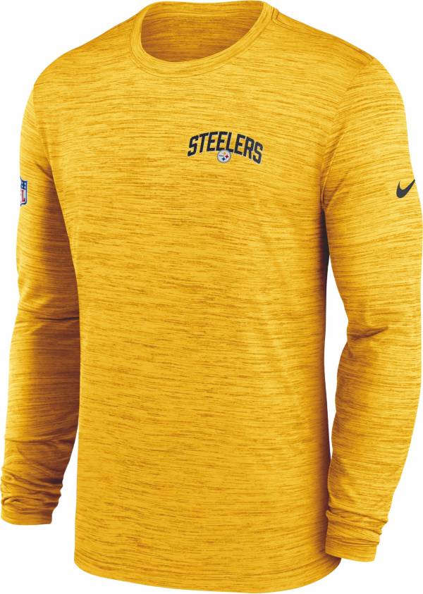 Nike Men's Pittsburgh Steelers Sideline Legend Velocity Gold Long Sleeve T-Shirt