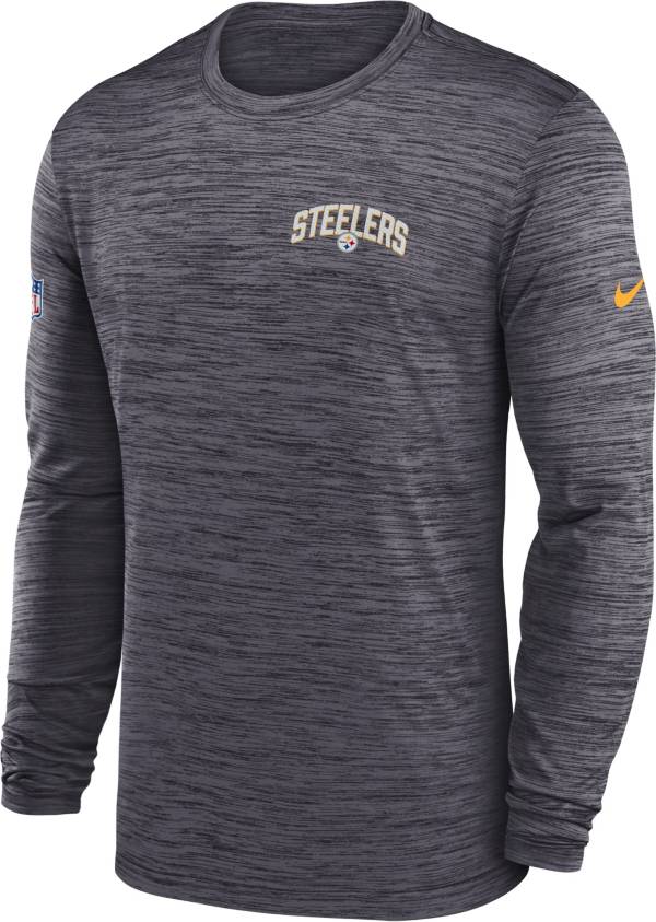 Nike Men's Pittsburgh Steelers Sideline Legend Velocity Black Long Sleeve T-Shirt