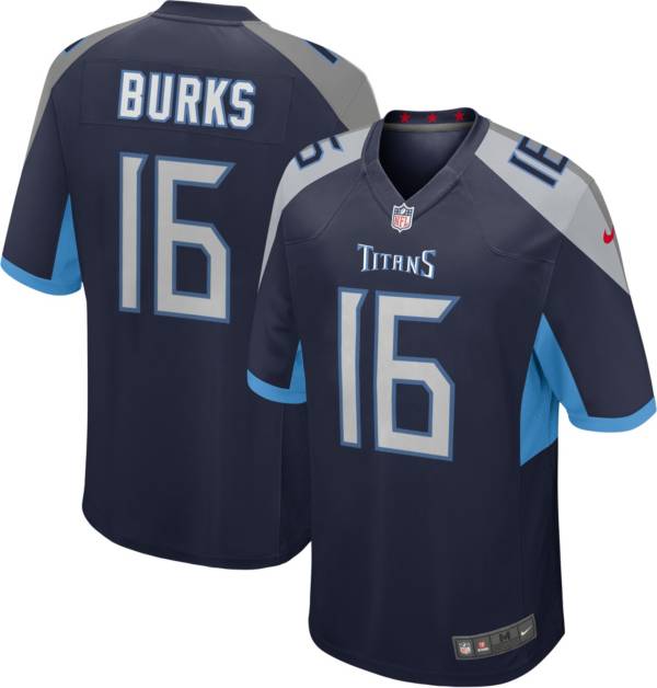 Nike Men's Tennessee Titans Treylon Burks #16 Navy Game Jersey