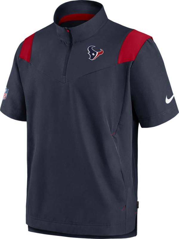 Nike Men's Houston Texans Sideline Coaches Short Sleeve Navy Jacket