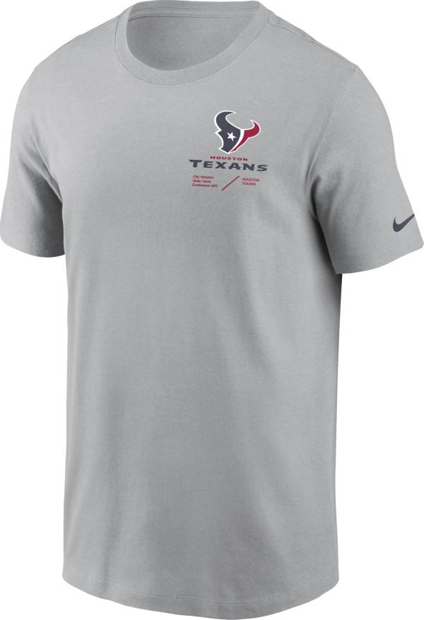 Nike Men's Houston Texans Sideline Team Issue Silver T-Shirt