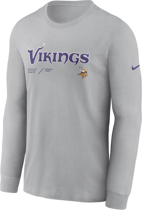 Nike Men's Minnesota Vikings Sideline Dri-FIT Team Issue Long Sleeve Grey T-Shirt product image