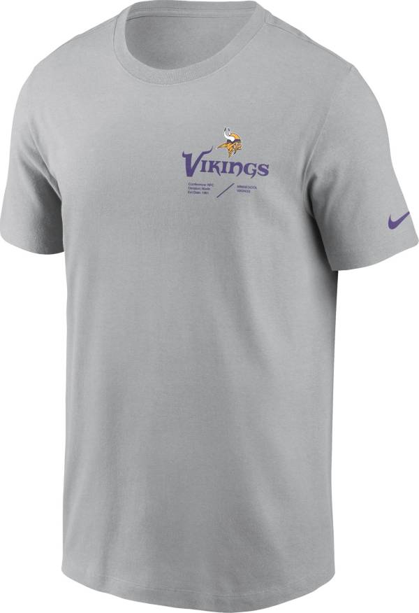 Nike Men's Minnesota Vikings Sideline Team Issue Silver T-Shirt