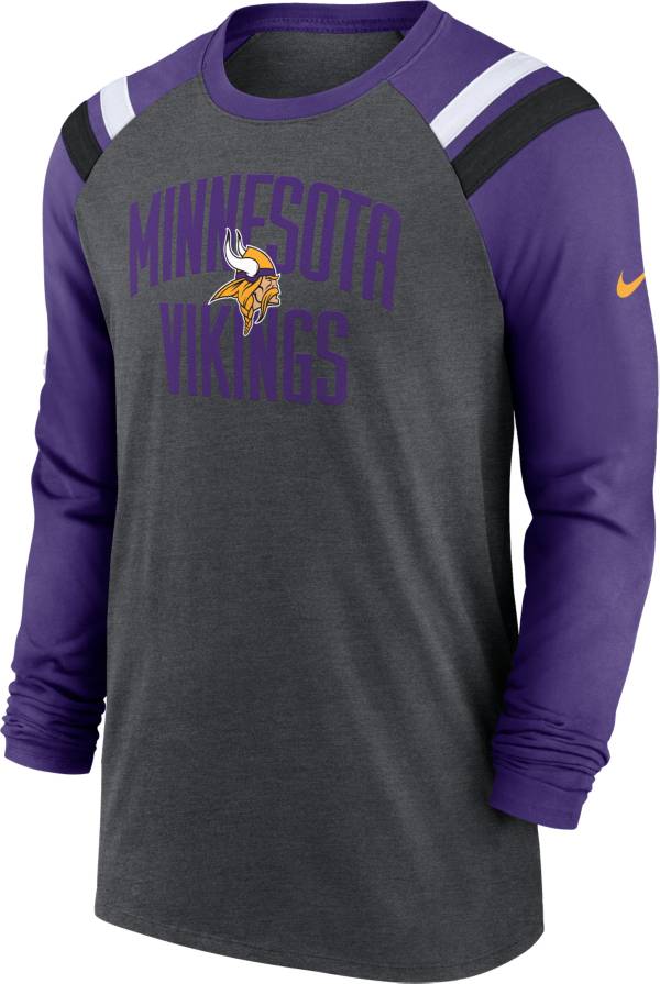 Nike Men's Minnesota Vikings Athletic Charcoal/Purple Long Sleeve Raglan T-Shirt product image