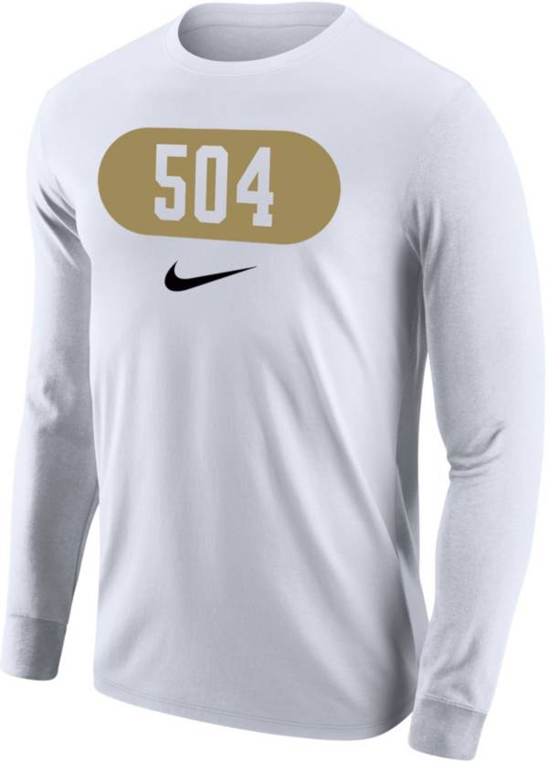 Nike Men's New Orleans 504 Area Code White Long Sleeve T-Shirt | Dick's ...